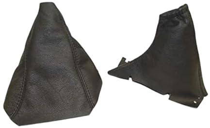 Schaltsack und Handbremsmanschette aus schwarzem Leder