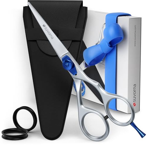 Suvorna Professional Hairdressing Shears- 5.5 inches Hair Scissors - Japanese Scissors for Hair Cutting - Razor Sharp Barber Shears Blades - RightHand Hairdresser Shears with Adjustment