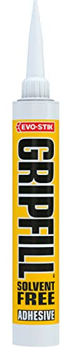 EVO-STIK GRIPFILL Solvent Free Adhesive, Multi-Purpose, High Strength, Gap Filling, Colour: White