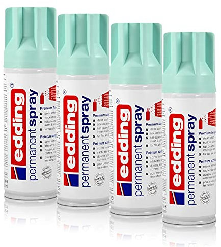 4x edding Permanent Spray pastellblau 200 ml Premium Acryllack