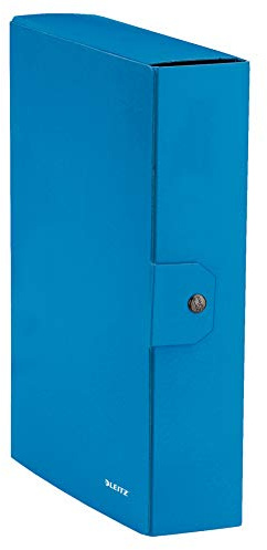 Leitz, Behållare, knappstängning, plasterad kartong, format 25 x 35, WOW Dorso 8 cm metallisk blå