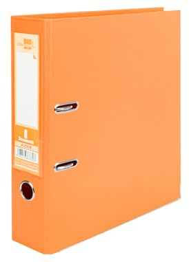 Liderpapel 972783 Documenta Classeur Levier Carton Rembordé PVC 1,9 mm Dos 75 mm Rado Métallique Orange
