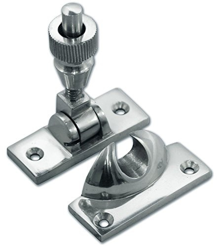Massivt Brighton skärp fästelement 55 mm för skjutfönsterfönster + skruvar (polerad krom)