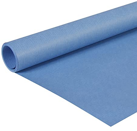 Clairefontaine 95713C - Rolle Kraftpapier, 3 x 0,70 m, 65 g, ideal für Ihre Bastelprojekte und DIY, Blau, 1 Rolle