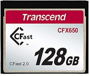 Transcend 128GB CFast 2.0 Memory Card CFX650 SATA III 6Gb/s, hasta 510/370 MB/s, MLC NAND Flash, diseñada para cinematografía en grabación de Video de Alta resolución, Full HD y 4K TS128GCFX650