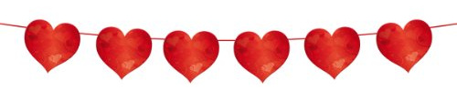 Folat Wimpelkette * Grosse Liebe * aus roten Herzen für Hochzeit und Valentinstag // Party Flagbanner Decoration Deko Dekoration Motto Vermählung Trauung