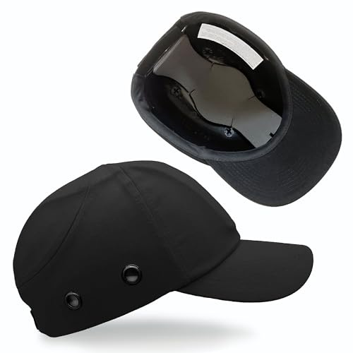 Lucent Path Black Baseball Safety Bump Cap Hard Hat for Men and Women