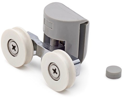 ShowerPart Twin/Double Top U Grooved Top Shower Door Rollers/Wheels/Runners L016, Shower Door Wheel Diameter 22mm Shower Door Replacement Parts, 2X