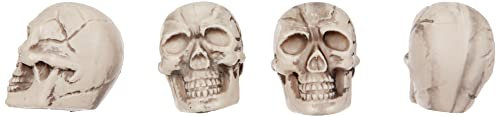 Boland 74390 - Set di teschi, 12 pezzi, dimensioni 4 x 3 cm, decorazione scheletro, decorazione per Halloween, festa a tema e carnevale