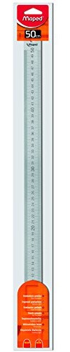 Maped M118500 – metalllinjal, 50 cm, med skaltryck, aluminium