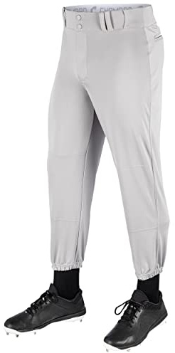 Champro Boys Traditional Fit Triple Crown Classic Baseball Pants in Solid Color with Reinforced Sliding Areas, Gray, Small