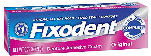 Fixodent Denture Adhesive Cream Original Strong And Long Hold 21g