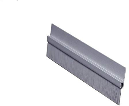 Pemko - 18061CNB36 Brush Door Bottom Sweep, Clear Anodized Aluminum with 0.625 Gray Nylon Brush insert, 0.25 Width, 1.375 H x 36 L