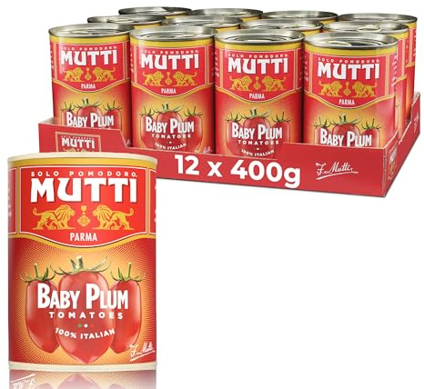 Mutti Baby Roma Tomatoes (Datterini), 14 oz. | 12 Pack | Italy’s #1 Brand of Tomatoes | Fresh Taste for Cooking | Canned Tomatoes | Vegan Friendly & Gluten Free | No Additives or Preservatives