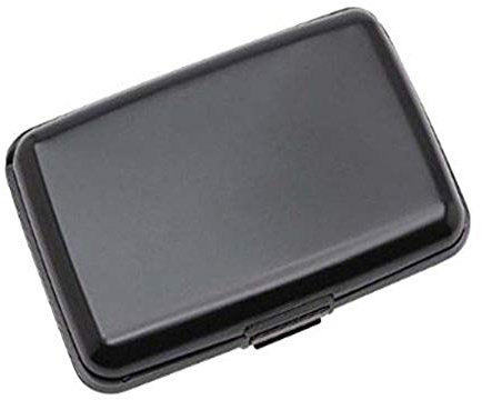 Rohans Aluminium Credit Card Holder Wallet CASE Purse Metal Business Card Protector UK (Black)