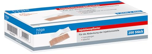 Injektionspflaster für die Abdeckung der Injektionsstelle - 1,2 x 4 cm, hautfarben, 200 Stück