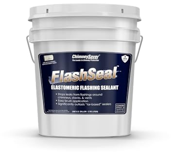 ChimneySaver FlashSeal Elastomeric Roof Chimney Flashing Sealant - Flexible Waterproof Roofing Sealant - 1 Gallon (Black)