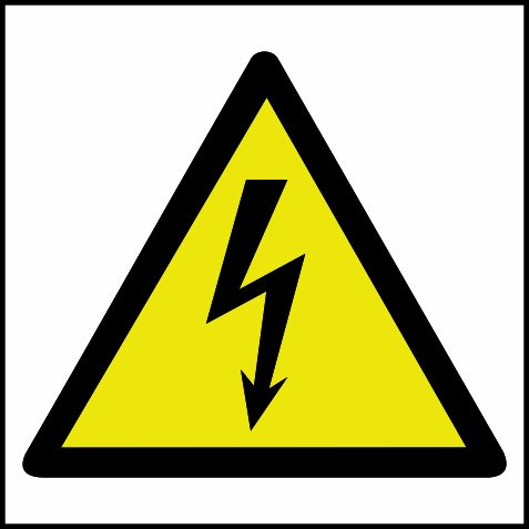 Hazard Warning Electrical Symbol - Safety Label - Self Adhesive Vinyl - 100 x 100mm