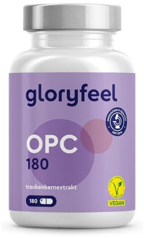 OPC Traubenkernextrakt Kapseln - 1052mg Extrakt PLUS Vitamin C pro Tagesdosis - Original französische Weintrauben - 180 vegane Tabletten - Unabhängig laborgeprüft