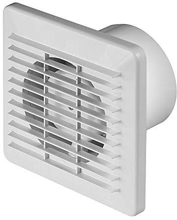 Basic Badventilator Ø 100 mm Badlüfter nur 10 W Lüfter Ventilator Deckenlüfter weiß 10 cm WB100 Wandlüfter Ventilator Einbaulüfter Bad Küche WC leise Standart