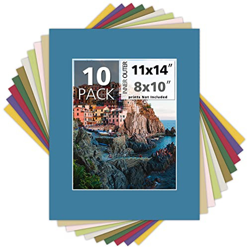 Passepartout-Matte mit weißem Kern für 20,3 x 25,4 cm, 10 Stück