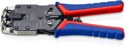 KNIPEX Crimpzange, 97 51 12 SB | Geeignet für Westernstecker in Blistermit Mehrkomponenten-Hüllen 200 mm