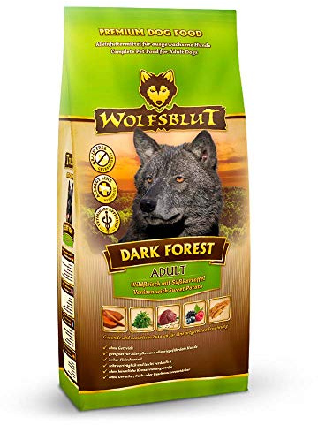 WOLFSBLUT – Dark Forest Adult | Trockenfutter mit natürlichen Zutaten und wertvollen Superfoods für ausgewachsene Hunde. Getreidefreies Alleinfutter ohne Zusatzstoffe im Beutel | 2kg Wild