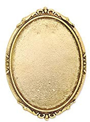 Rosebeading 10pcs/lot- Antique Gold Plated Vintage Style Brooch Base with 30x40mm Oval Blank Bezel-Safety Pin Fastening