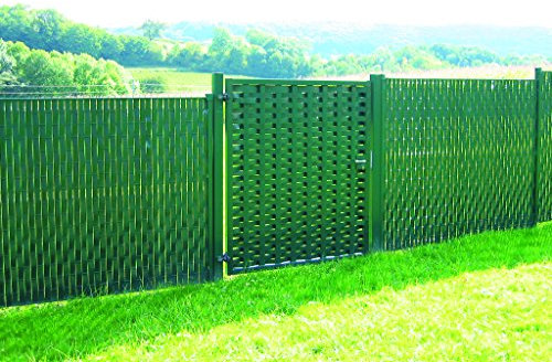 Jardideco Lanière PVC pour palissade Largeur 52 mm x 60 m+100 Clips- Vert Foncé