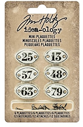 Advantus advantusidea-Ology Mini Plaquettes mit Brads .5-inch X .75-inch – Weiß mit schwarzen Zahlen, andere, Mehrfarbig