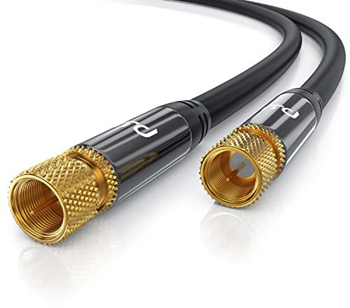 CSL - 10m SAT Kabel HDTV 135dB - Premium SAT Koaxialkabel Satellitenkabel F Stecker - TV HDTV Radio DVB-T DVB-C DVB-S DVB-S2 - Abschirmmaß 135db 75 Ohm - hochdichte 4-Fach Schirmung - schwarz