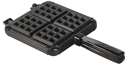 Nordic Ware Stovetop Belgian Waffle Maker, Cast Aluminium Waffle Iron, Mould for Belgian Waffles Made in The USA, Colour: Black