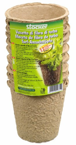 STOCKER Vasetto in Fibra di Torba Rotondo Ø8 x h8 cm