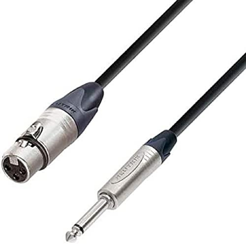 Adam Hall Cables 5 STAR MFP 0500 - Mikrofonkabel, Neutrik 3-Pol XLR female auf 6,3mm Klinkenstecker mono, schwarz, 5m