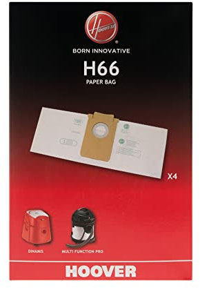 Hoover 35600852 H66 Sacchetti per Dinamis e Multi Function PRO (x4), 0 Decibel, Paper