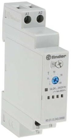 Finder 80 Series Zeitrelais, DIN-Schienen, 0.1 ? 20 s, 0.1 ? 20 min, 0.1 ? 24h, 24 ?