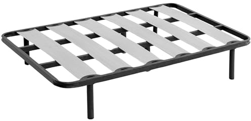 Miroytengo Somier 105x190 cm Balda Ancha, Tubo de Acero 40x30 mm, Refuerzo Central, Láminas de chopo-Flex (con Patas)
