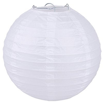AAF Nommel Lukis 1x Lampion Laternen Papierlaterne Lampenschirm Hochtzeit Party Dekoration Ballform Weiß 20cm