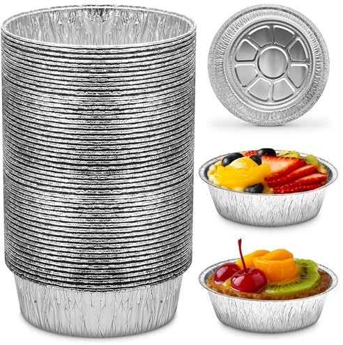 LEGLO Einweg-Eierkuchenformen, 7,4 cm, Aluminium, hochwertiges und langlebiges Material, einfach zu bedienen und ofenfest, feuchtigkeits- und geruchsresistent, gut für Obst, Gebäck, Fleisch und