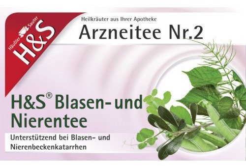 H&S Tee-GmbH & Co. Blasen- und Nierentee Filterbeutel 20 St, Weiß, Nylon oder Polypropylen, Korb, Teebeutel