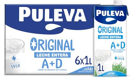 PULEVA Leche UHT Entera slim Pack 6 x 1L