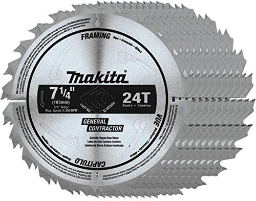 Makita D-45989-10 7-1/4 24T Carbide-Tipped Circular Saw Blade, Framing/General Purpose, 10/pk
