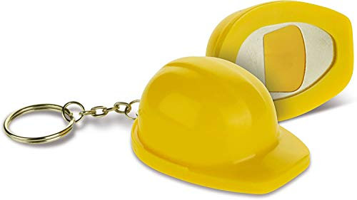 STOCK LOTTO 30 PEZZI Portachiavi a forma casco lavoro con cavatappi | Caschetto in plastica, apribottiglie in metallo | Gadget per laurea in Ingegneria bomboniera | misura casco edile 6,8x4,7x3,1 cm
