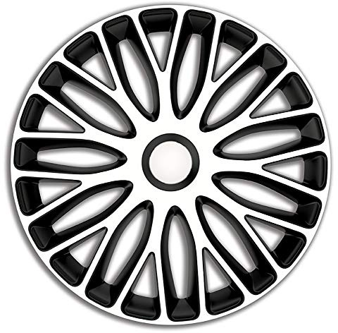 AutoStyle 4er Set Radzierblenden Mugello 16-Zoll Weiß/Schwarz
