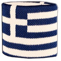 Flaggenfritze® Schweissband Flagge Griechenland, 2er Set, Unisex, Sportbegeisterte, Modebewusste, Fans der griechischen Nationalmannschaft und Sportler, Viele Sportarten, Blau, Weiß, 7 x 8 cm
