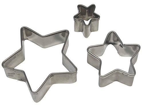 PME Stainless Steel Star Cutters, Set of 3, Silver, 5 x 1.2 x 5 cm