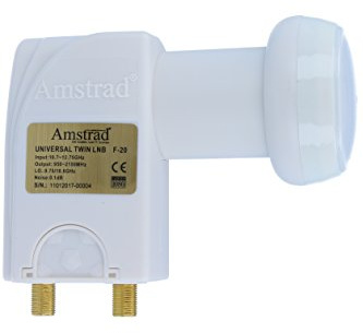 LNB Twin 2 Sorties pour 2 démodulateurs - Gain 62 dB - 0.1 dB Full HD TV