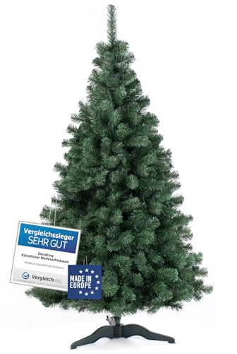 DecoKing Künstlicher Weihnachtsbaum 290 cm - Tannenbaum künstlich Lena | inkl. Stabiler Ständer, Ø 130 cm, einfach aufzubauen - Christbaum Tanne unecht Grün Hergestellt in der EU