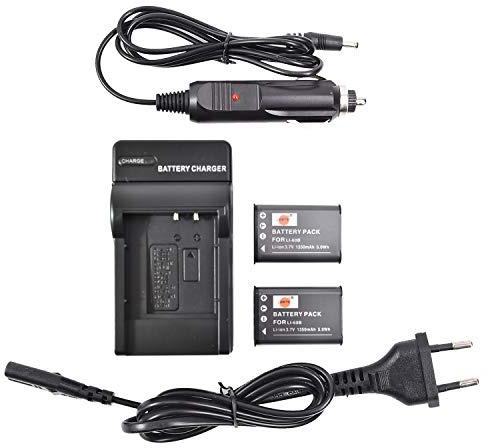 DSTE®（2 Pack） Ersatz Batterie und DC16E Reise Ladegerät Compatible für Olympus Li-60B FE-370 Pentax D-LI78 Optio L50 M50 M60 S1 V20 W60 W80 EN-EL11 Coolpix S550 S560