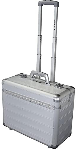 Alumaxx Pilotenkoffer Discovery aus Aluminium, Circa 38, 5 × 47, 5 × 22, 5 cm, 48 cm, 34 L, Silber Matt